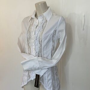 Rinascimento Camicia Blouse NWT white size Med